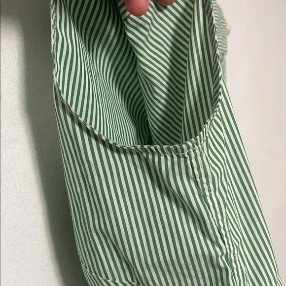 Banana Republic Green Striped Sleeveless Button Down Shirt - Picture 4 of 9